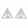 Harry Potter Deathly Hallows Stud Earrings In 14K Gold Over Sterling Silver - CW12NVYF0SK