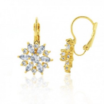 Plated Starburst Leverback Earring Yellow - Yellow Gold - CO12O28JLGT