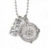 21.6" 2.4mm Stainless Steel Ball Chain with Clasp Necklace Find Joy in the Journey and Compass Joy LC 9C - CO12N0DT2IX