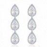 MASOP Women's Silver-tone Clear CZ Cubic Zirconia Pear Shape Teardrop Jewelry - CO12MZXJSCL