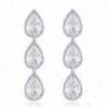 MASOP Women's Silver-tone Clear CZ Cubic Zirconia Pear Shape Teardrop Jewelry - CO12MZXJSCL