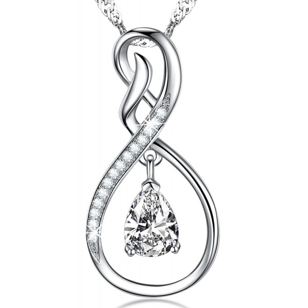 Birthstone Infinity Anniversary Simulated Swarovski - Infinity Love April Birthtone Necklace - CB18C3RMX3T