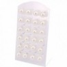 Aprilsky Simulated Faux Pearl Stainless Steel Stud Earrings Gift Set - 2.8mm White Color Lot - C4123F6B9O3
