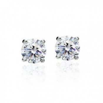 Sterling Silver 2ct Round Solitaire Stud Earrings set with Swarovski Zirconia - CE12CT49P2P