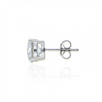 Sterling Solitaire Earrings Swarovski Zirconia in Women's Stud Earrings