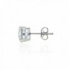 Sterling Solitaire Earrings Swarovski Zirconia in Women's Stud Earrings