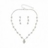 Bridal Rhinestone Crystal Prom Wedding Necklace Earrings Set N223 - CV11FLRNB5Z
