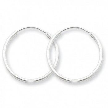 925 Sterling Silver Polished Hollow Tube Endless Hoop Earrings 1.3mm x 20mm - C311FW538JF