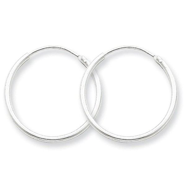 925 Sterling Silver Polished Hollow Tube Endless Hoop Earrings 1.3mm x 20mm - C311FW538JF