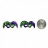 Mardi Earrings Purple Silver Finish