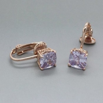 Sparkly Bride Earrings Checkerboard Solitaire in Women's Clip-Ons Earrings