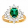 2 1/3 ct Created Emerald & Sapphire Ring in 14K Gold-Plated Sterling Silver - CX17YC8U522