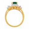 Created Emerald Sapphire Gold Plated Sterling in Women's Statement Rings