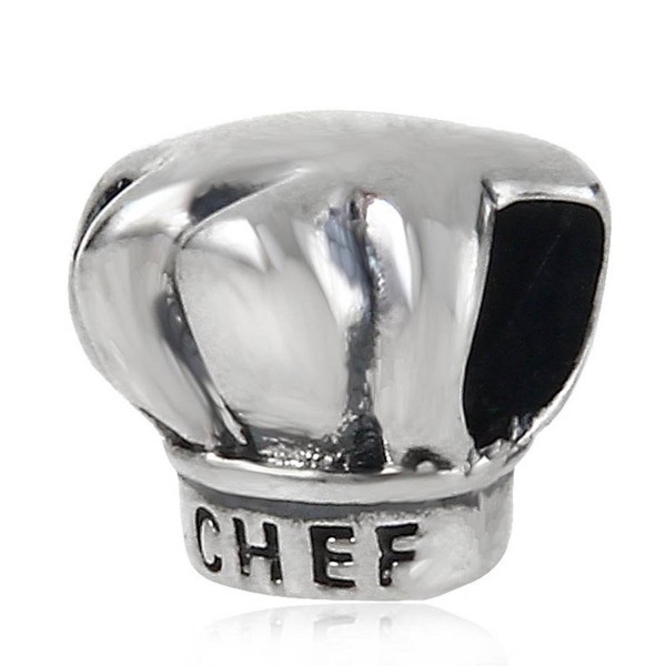 Choruslove I Love Cooking Chef Hat Charm 925 Sterling Silver Bead for European Brand Bracelet - C1128MQV8OH