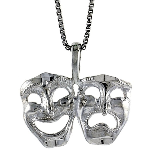 Sterling Silver Drama Masks Pendant- 1/2 inch Tall - CL111FKFMEF