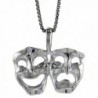 Sterling Silver Drama Masks Pendant- 1/2 inch Tall - CL111FKFMEF