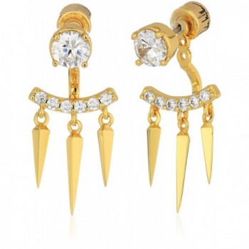 Nicole Miller New York Arrow Short Fringe Spike Ear Jacket Earrings - Gold - CG184SD5MM3