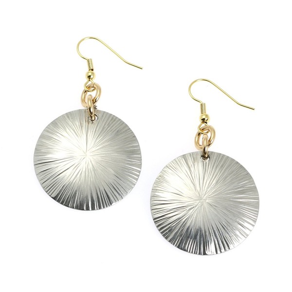 Sand Dollar Aluminum Silver Tone Earrings By John S Brana Handmade Jewelry - Hypoallergenic - CU11BPD2T6B