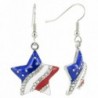 American Flag Patriotic Rhinestone Earrings