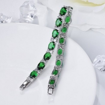 SELOVO Formal Bracelet Emerald Zirconia in Women's Tennis Bracelets