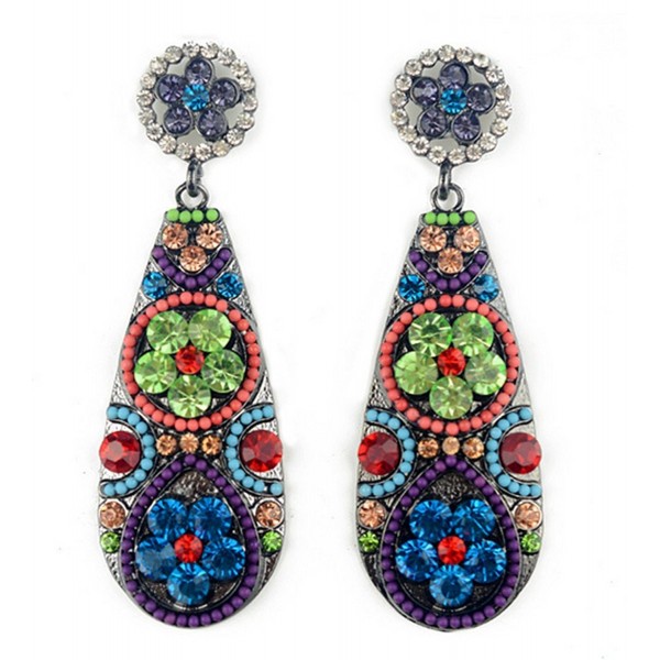 Women's Vintage Jewellery Bohemian Dangle Earrings Teardrop Hoop ...