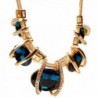 Malloom Fashion Women Crystal Pendant Chain Choker Chunky Statement Bib Blue Necklace - CB12D5719VP