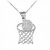 925 Sterling Silver Basketball Hoop Sports Charm Pendant Necklace - C4125Y03DPB