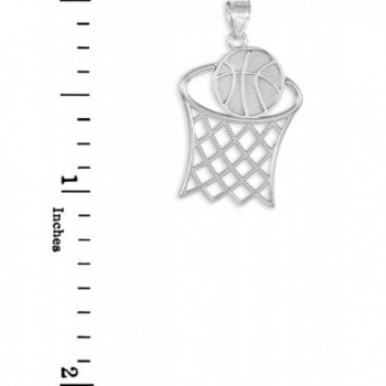 Sterling Basketball Sports Pendant Necklace in Women's Pendants