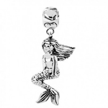 Jovana Sterling Silver Mermaid Dangle Bead Charm- Fit Pandora bracelet - CT116ENWUVV