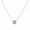 Sterling Silver Cz Small Evil Eye Necklace - CT17YQN246Y