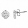 Sterling Silver Tiny Flower Diamond Stud Earrings Flawless Finish - C1116Q3MRJJ