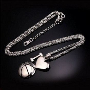 U7 Personalized Basketball Necklace Stainless in Women's Pendants