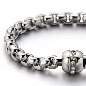 Stainless Ladies Bracelet Polished Zirconia