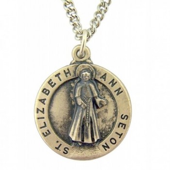 Pewter Catholic Patron Saint Medal Pendant with Prayer Card- 3/4 to 1 1/4 Inch - CF12605F3EN