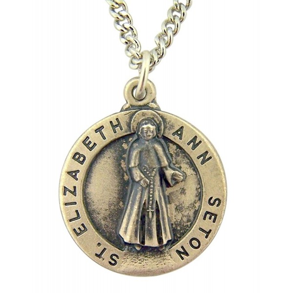Pewter Catholic Patron Saint Medal Pendant with Prayer Card- 3/4 to 1 1/4 Inch - CF12605F3EN