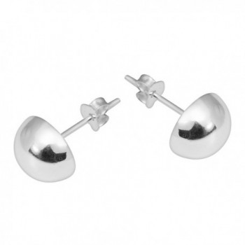 Half Shiny Sterling Silver Earrings