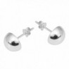 Half Shiny Sterling Silver Earrings