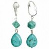 Trendy Turquoise Clip On Earrings for Women- Girls- Teardrop & Cube Clip-on Earrings w Pierced Look- Clip - C1126Q25P4N