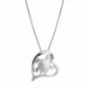 Sterling Silver Turtle and Heart Necklace Pendant with 18" Box Chain - CF117AS56E1