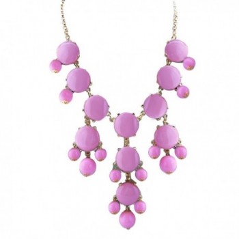 ShinyJewelry Bib Bubble Chunky Collar Choker Statement Necklace Pendant - Pink - CU183N8CTNU