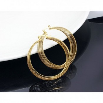 Stainless Hollowed Earring Plated Click Top in Women's Hoop Earrings