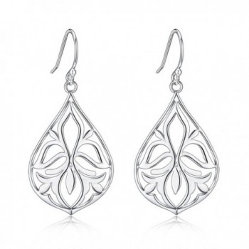Highly Polished Sterling Silver Filigree Dangle Drop Earrings-Just Launched - CP17YGMUM0I