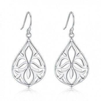 Highly Polished Sterling Silver Filigree Dangle Drop Earrings-Just Launched - CP17YGMUM0I