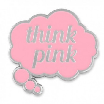 PinMart's Think Pink Word Bubble Breast Cancer Awareness Enamel Lapel Pin - CS12MZ7V4DZ