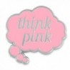 PinMart's Think Pink Word Bubble Breast Cancer Awareness Enamel Lapel Pin - CS12MZ7V4DZ