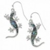 Liavy's Gecko Lizard Fashionable Earrings - Fish Hook - Abalone Paua Shell - Unique Gift and Souvenir - CP1274V8E1L