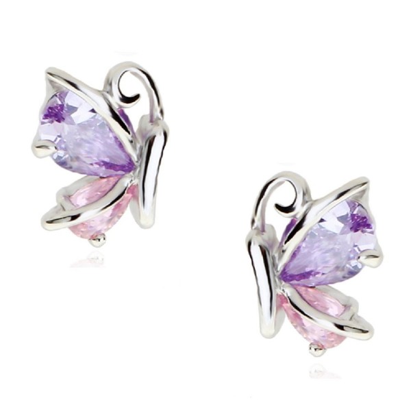 Butterflies Earrings Zirconia Austrian Crystals - CC12MA5IQAN