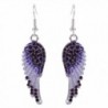 EVER FAITH Angel Wing Hook Earrings Austrian Crystal Silver-Tone - Amethyst Color - C911FN4ZEU1