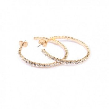 Fashion Womens Memory Rhinestone Earrings - Gold - CB17YQUWOCE