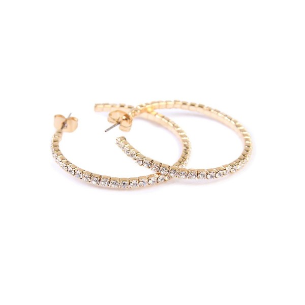 Fashion Womens Memory Rhinestone Earrings - Gold - CB17YQUWOCE